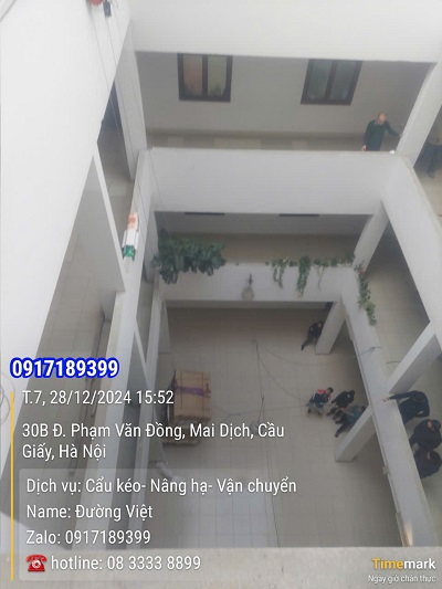 Kéo tủ điện 500 Kg lên tầng 3 tại PVD